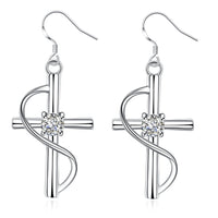 Elegant Twisted Cross Drop Earrings