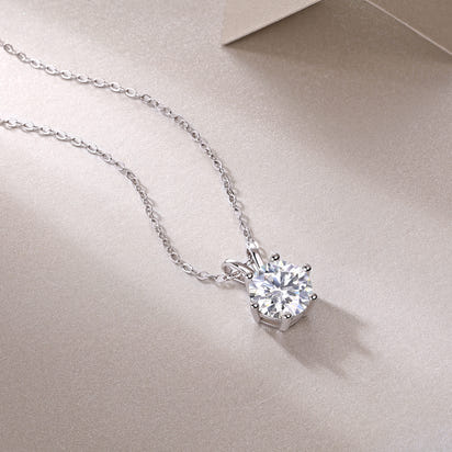 2 Carat Moissanite Pendant in 925 - 3 colors