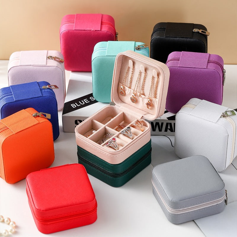 Compact Pink Jewelry Travel Case