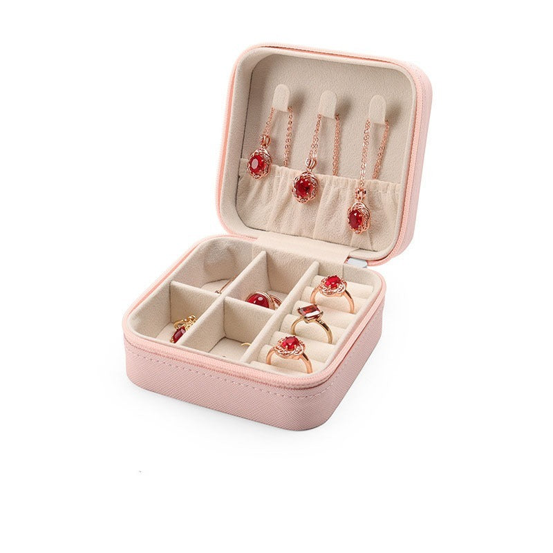 Compact Pink Jewelry Travel Case