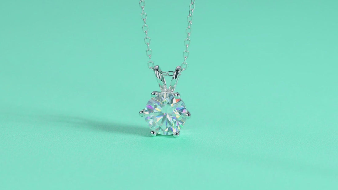 2 Carat Moissanite Pendant in 925 - 3 colors video